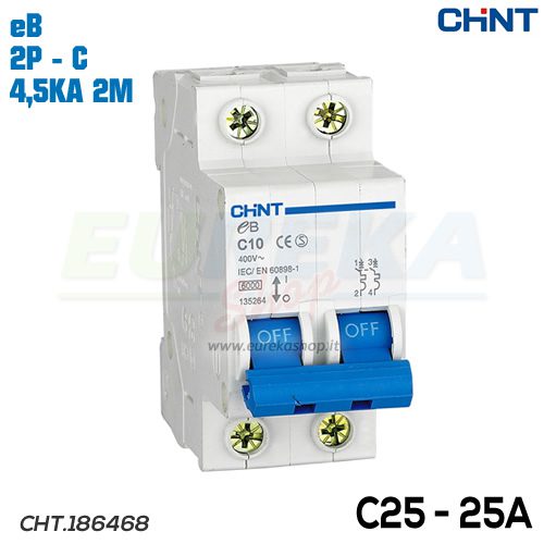 eB/C25-2P-4,5 -INT MT 2P 25A CURVA C 4,5KA