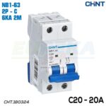 MAGNETOTERMICO 20A 2P 6KA CURVA C 2M - NB1-63/C20