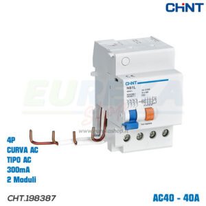 NB1L-40/4P-AC300 -DIFF ACC 4P <40A IDN 300mA TIPO AC