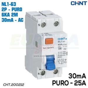 DIFFERENZIALE PURO 25A - 2P 30mA TIPO AC - NL1-63/25