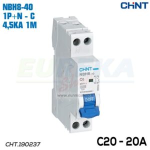 MAGNETOTERMICO 20A 1P+N 4,5KA CURVA C 1M - NBH8-40/C20