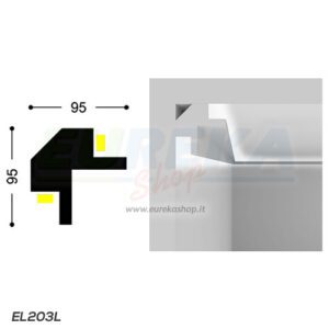 EL203L - Profilo angolo squadrato a 2 lati per cartongesso o appoggio - barra da