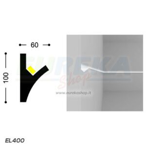 EL400 - Profilo a V da cartongesso o da appoggio - barra da 1,15 mt