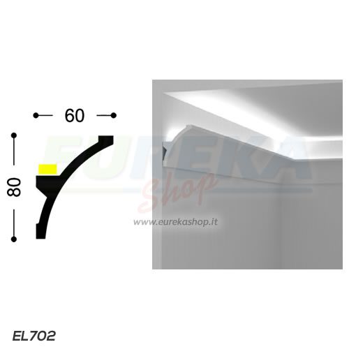 EL702 - Veletta convessa aperta da appoggio - barra da 2mt