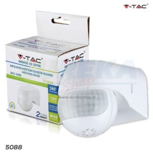 SENSORE A PARETE PIR CON TESTA MOBILE, IP44