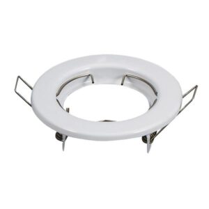 PORTAFARETTO BIANCO ROTONDO FISSO PER GU10 IN MRTALLO - 2 pz/box