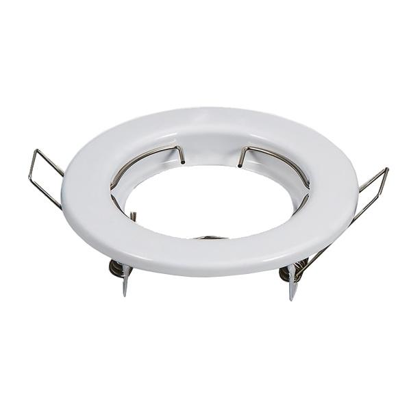 PORTAFARETTO BIANCO ROTONDO FISSO PER GU10 IN MRTALLO - 2 pz/box