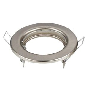 PORTAFARETTO NICKEL SATINATO ROTONDO FISSO PER GU10 IN METALLO - 2 pz/box