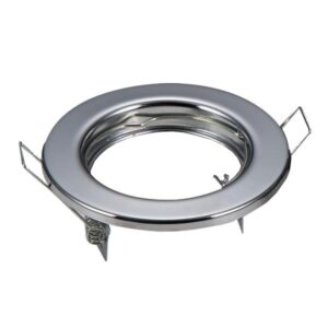 PORTAFARETTO CROMO ROTONDO FISSO PER GU10 IN METALLO - 2 pz/box