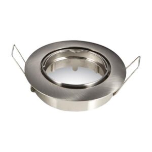 PORTAFARETTO NICKEL SATINATO ROTONDO MOBILE PER GU10 IN METALLO