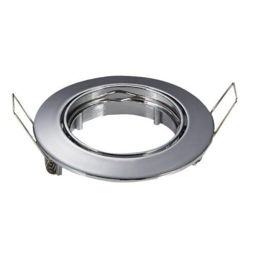 PORTAFARETTO CROMO ROTONDO MOBILE PER GU10 IN METALLO