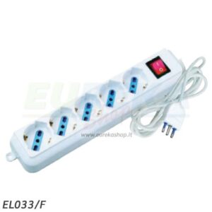 MULTIPRESA 5 SCHUKO BPRESA 10/16A 2P+T CAVO 1,5MT 3x1MM SPINA 16A CON INTERR..