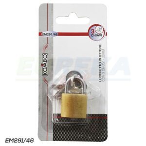 Lucchetto in ottone con 3 chiavi, 20mm