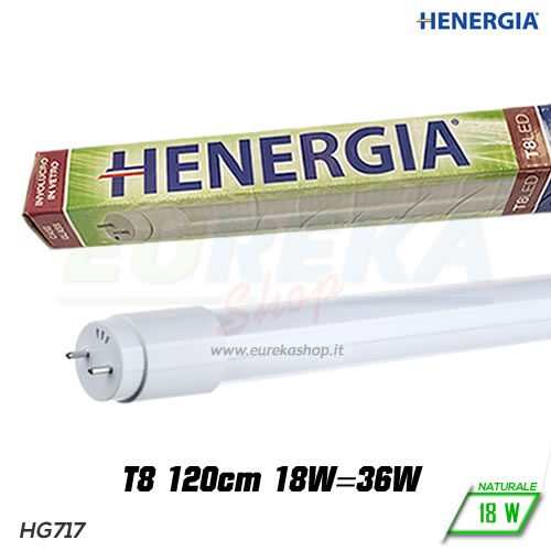 18644 TUBO VETRO T8 LED 18W 4000K CM.120 220V A+