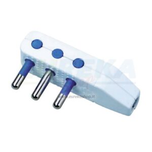 SPINA 90 SALVASPAZIO 16A 2P + T BIANCO CON ALVEOLI DI PROTEZIONE