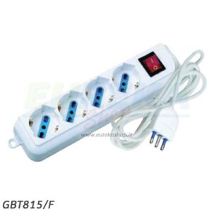 MULTIPRESA 4 SCHUKO BPRESA 10/16A 2P+T CAVO 1,5MT 3x1MM SPINA 16A CON INTERR..