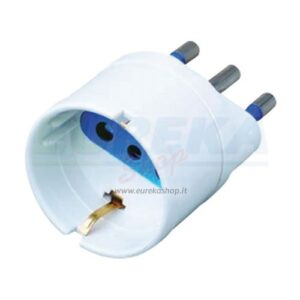 ADATTATORE SCHUKO PRESA 10A 2P+T CON SPINA 16A CON ALVEOLI DI PROTEZIONE