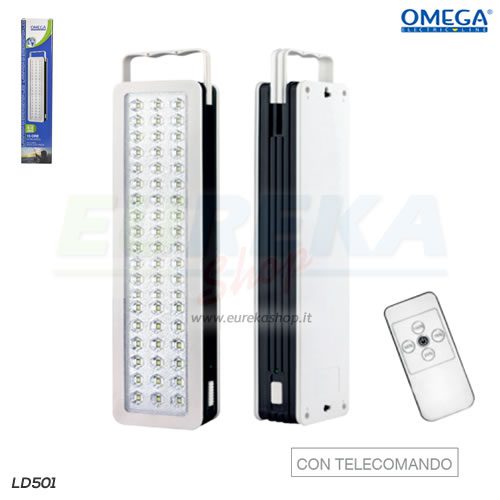 LAMPADA EMERGENZA LED 6W 300LM CON TELECOMANDO