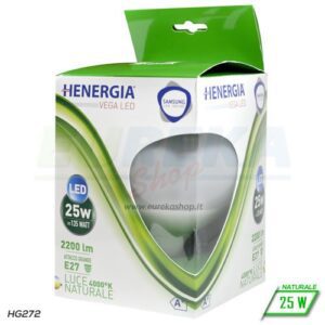 Lampadina LED 25W E27 G125 - Naturale 4000K - CHIP SAMSUNG