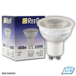 Lampadina LED 6,5 W GU10 110ยฐ 6500K