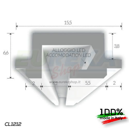 Taglio di luce in gesso - Barra da 1,5 mt