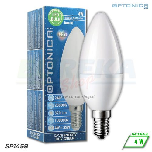 Lampadina LED 4W E14 C37 TMP 4500K