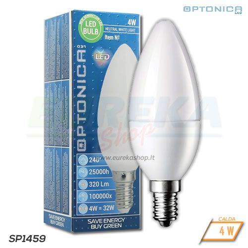 Lampadina LED 4W E14 C37 2700K