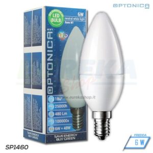 Lampadina LED 6W E14 C37 6000K