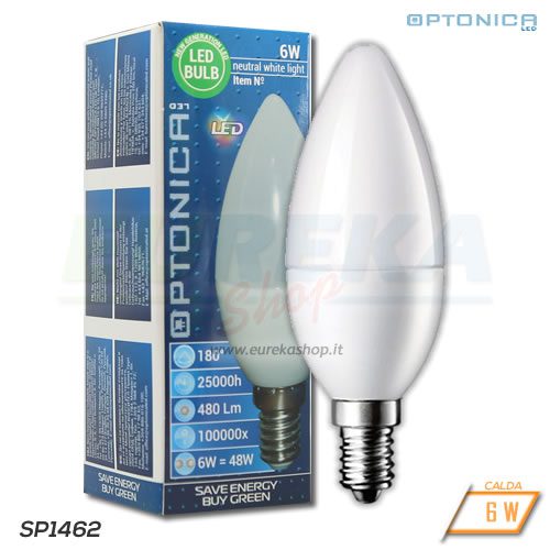 Lampadina LED Candela C37 E14 6W Linea ECO • Iluminashop Italia