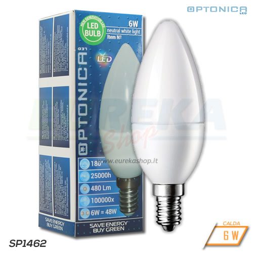 Lampadina LED 6W E14 C37 2700K