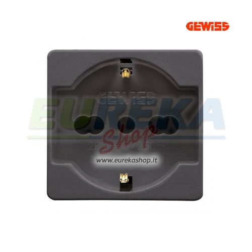 PRESA 2P+T 16A BIV.C/SCH.NERO