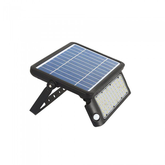 10W LED Solar Floodlight Black Body 4000K