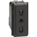 L.NOW - presa 2P+T 10/16A 250Vac bipas.nera