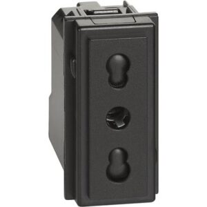 L.NOW - presa 2P+T 10/16A 250Vac bipas.nera