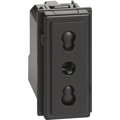 L.NOW - presa 2P+T 10/16A 250Vac bipas.nera
