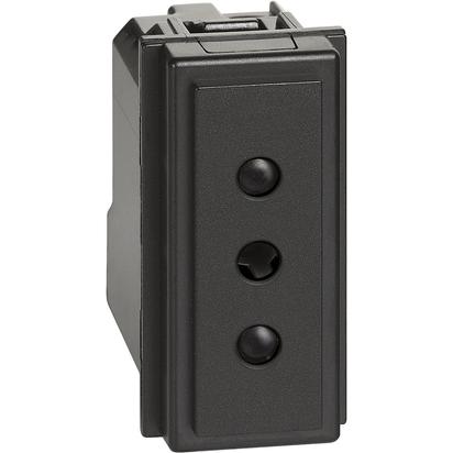 L.NOW - presa 2P+T 10A 250Vac nera