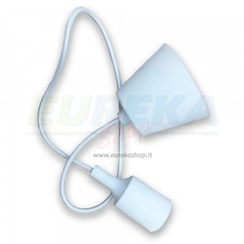 Pendente in silicone con attacco E27 colore BIANCO