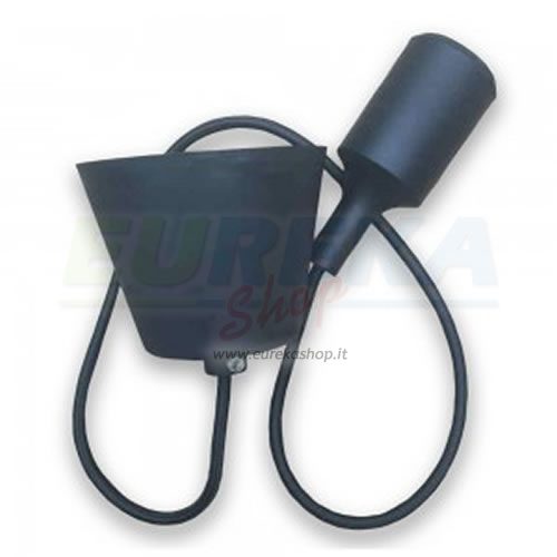 16581 Pendente in silicone con attacco E27 colore NERO