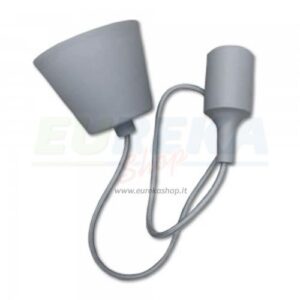 Pendente in silicone con attacco E27 colore GRIGIO