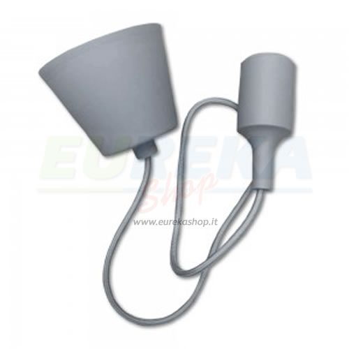 16584 Pendente in silicone con attacco E27 colore GRIGIO