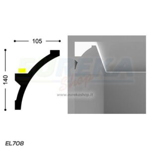 EL708 - Veletta grossa convessa aperta da appoggio - barra da 2mt