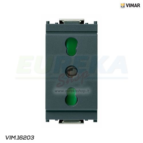 Presa 2P+T 16A P17/11 grigio
