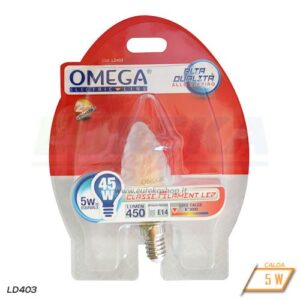 Lampadina LED 5w E14 C37 TORTIGLIONE SATINATA - Calda 3000k