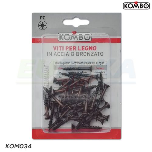 SET DA 18 PZ VITI A LEGNO 5.0 X 50/30 BRONZATA IMPRONTA PZ EN14592