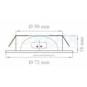 FARETTO DA INCASSO PER CAPPA A 12V SENZA LAMPADINA - BIANCO