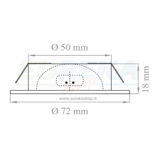 FARETTO DA INCASSO PER CAPPA A 12V SENZA LAMPADINA - BIANCO