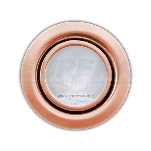 16534 FARETTO DA INCASSO PER CAPPA A 12V SENZA LAMPADINA - RAME
