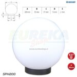 Sfera per esterno in PMMA, 200mm, Attacco E27, bianco