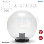 Sfera Trasparente per esterno in PMMA, 200mm, Attacco E27
