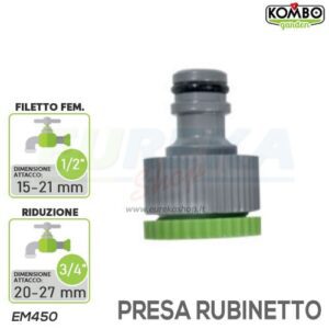 "Innesto rapido in ABS + TPR, misura 1/2"" - 3/4"""